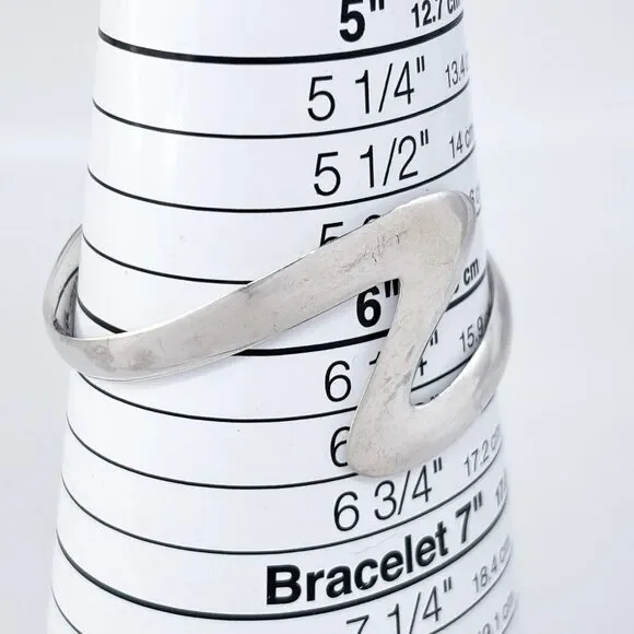 Vintage OuiSi Mexico Taxco TS-01 Sterling Silver 925 Zigzag Cuff Bracelet 6" - Picture 6 of 10